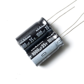 Nichicon 35V 1000UF 105 1 ชิ้น°C ตัวเก็บประจุอิเล็กโทรไลต์ 13X20 มม.