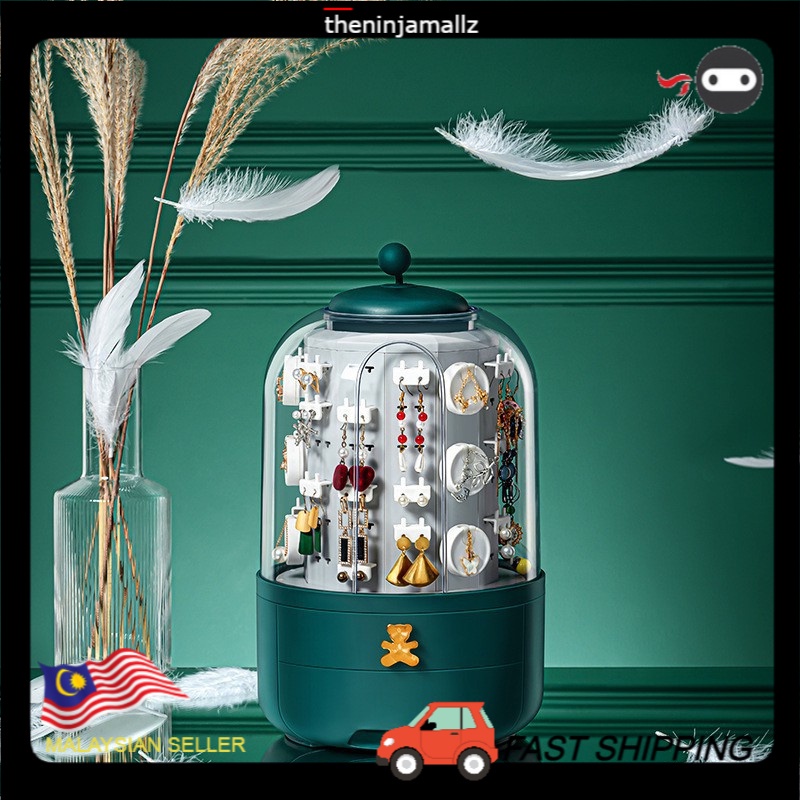 TNM หมุนได้ต่างหูสร้อยคอเครื่องประดับกล่องวิเศษ 0236 กล่องเก็บเครื่องประดับกล่องเครื่องประดับ Kotak 