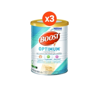 [ช้อป2004ลด200][โค้ดNESTFB2] Boost Optimum บูสท์ ออปติมัม อาหารสำหรับผู้สูงอายุ ขนาด 800 กรัม (3 กระป๋อง)