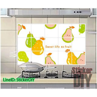 Aluminium Foil Sticker สติ๊กเกอร์อลูมิเนียม Sweet life as fruit (กว้าง75cm.xสูง45cm.)