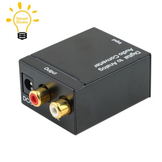 ◤☺◥Digital Optical Toslink SPDIF Coax to Analog RCA Audio Converter Adapter with Fiber Cable