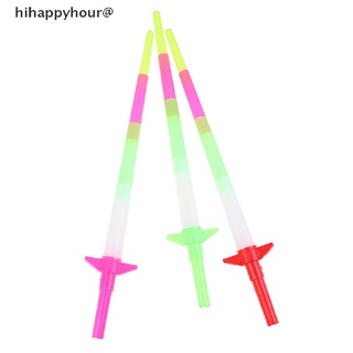 Hihappyhour ดาบเลเซอร์สีรุ้ง ยืดหดได้ ของเล่นไฟกระพริบ ไม้กายสิทธิ์ Led ปาร์ตี้