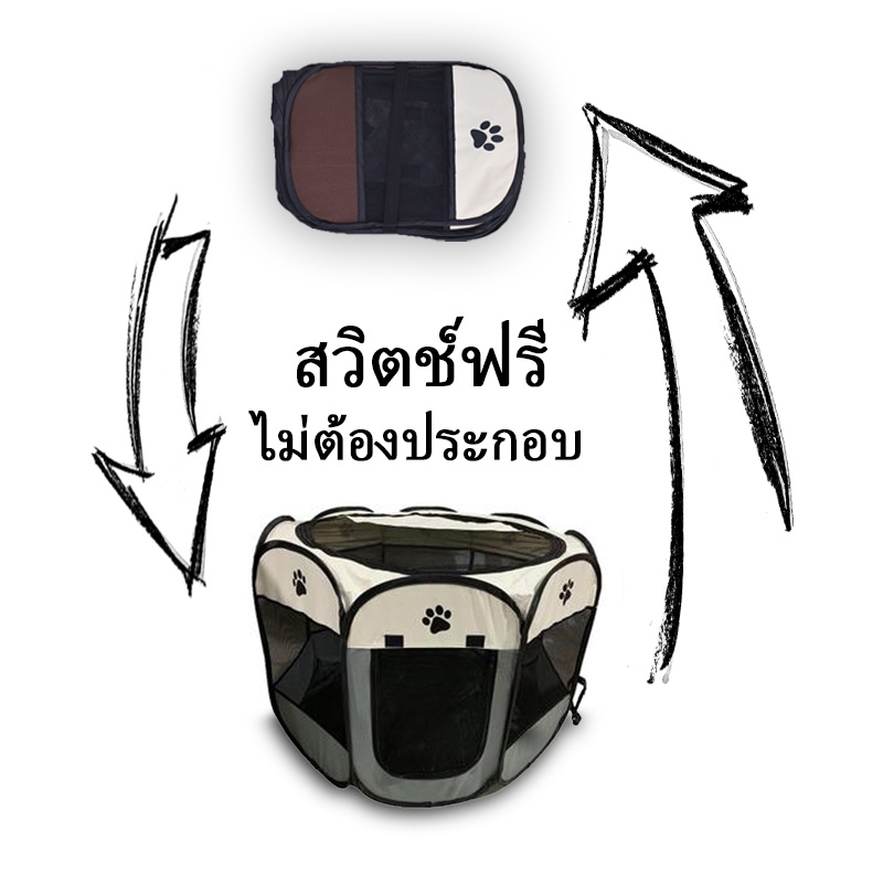 เต็นท์สัตว์เลี้ยงพับได้ ไม่ต้องประกอบ 😸สากลสำหรับแมวและสุนัข🐶 คอกสุนัข กรงสุนัข ที่นอนหมาแมว รูปที่ 2