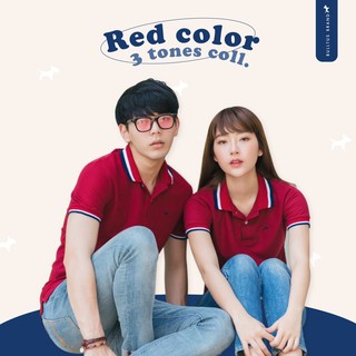 BULLTUS BRAND เสื้อโปโล สีเลือดหมู 3 Tone Collection มี XXL