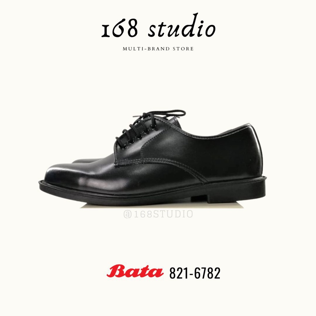 Bata รองเท้าคัชชูหนัง สีดำ แบบผูกเชือก ยี่ห้อบาจาของแท้ เบอร์ 2-12 (35-47) รุ่น 821-6781 821-6782 รองเท้าทางการ รองเท้าท