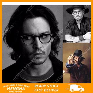 【HENGHA】【พร้อมสต็อก】Johnny Depp INS แฟชั่นรูปไข่กรอบสีลูกอมแว่นกันแดดแว่นตาย้อนยุค