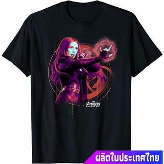 Marvelเสื้อยืดแขนสั้น Marvel Infinity War Scarlet Wich Tech Graphic T-Shirt Marvel Round neck T-shirt