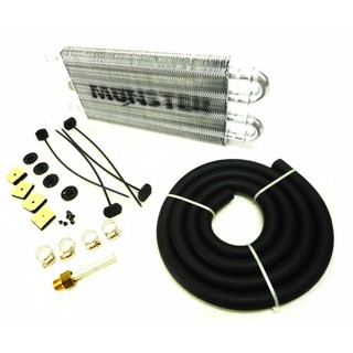 MonsterOIL COOLER (ออยคูลเลอล์) แยก สำหรับเกียร์ ของ MONSTER HK Style แบบบาง 4 แถว สีเงิน ขนาด 250x125x20 mm.