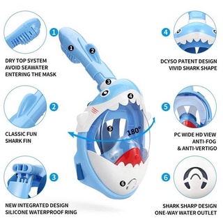 หน้ากากดำน้ำรูปลาฉลาม สำหรับเด็ก  น่ารักๆๆๆๆๆๆ***สินค้าพร้อมส่ง***