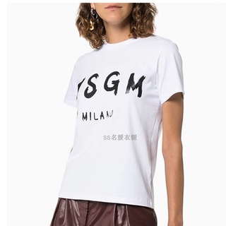 Msgm ใหม่ เสื้อยืด คอกลม แขนสั้น พิมพ์ลายโลโก้ตัวอักษร สไตล์คลาสสิก สําหรับผู้หญิง