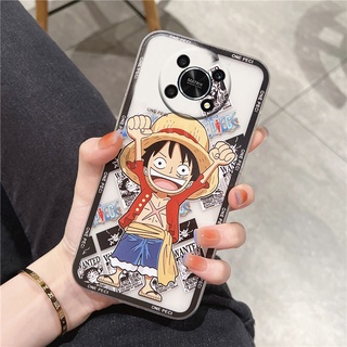 New เคส Huawei Honor X9 5G / X8 / X7 / Honor50 / Nova Y70 / Nova 9 SE / Nova9 / Nova8 / Nova 8i Fashion Soft Case Transparent Cute Cartoon Luffy Camera Lens Protection Cover เคสโทรศัพท์ Huawei NovaY70