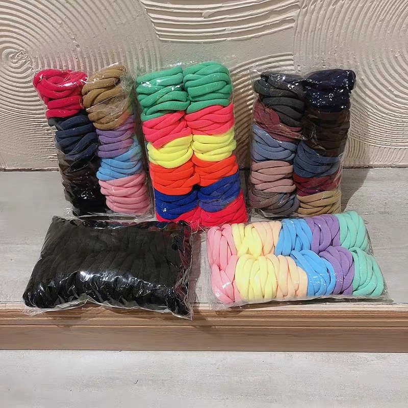 ที่คาดผมสีลูกกวาดที่คาดผมสไตล์เกาหลี ยางรัดผม แบบผ้า หลากสีสัน มีความยืดหยุ่นสูง ไร้ตะเข็บ