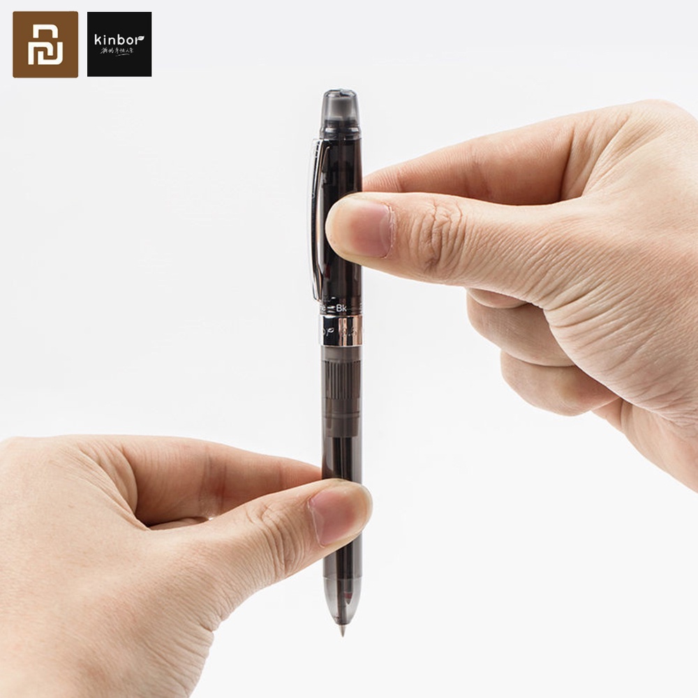 Kinbor 3way มัลติฟังก์ชั่นปากกา 0.5 มม.สีดําสีแดงเติมปากกาเจลดินสอกดยางพิเศษ Office School