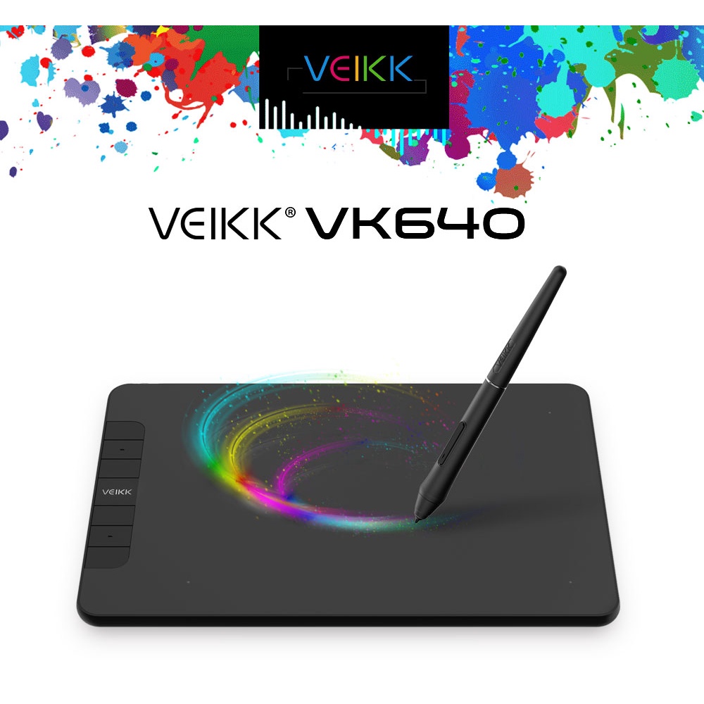 1VEIKK VK640 6 x 4 inch Professional OSU Tablet Digital Drawing Writing Pad Graphic Pen Tablet with 