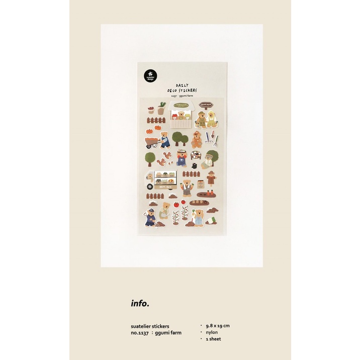 สติกเกอร์ไนล่อน ลายหมีน่ารัก สไตล์เกาหลี สําหรับตกแต่งสมุดไดอารี่ สมุดไดอารี่ Diy - รูปที่ 2