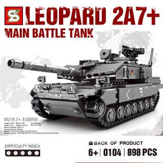 CHAMAA ตัวต่อ LEOPARD 2A MAIN BATTLE TANK รถถังสีเทา SY0104 จำนวน 898 ชิ้น