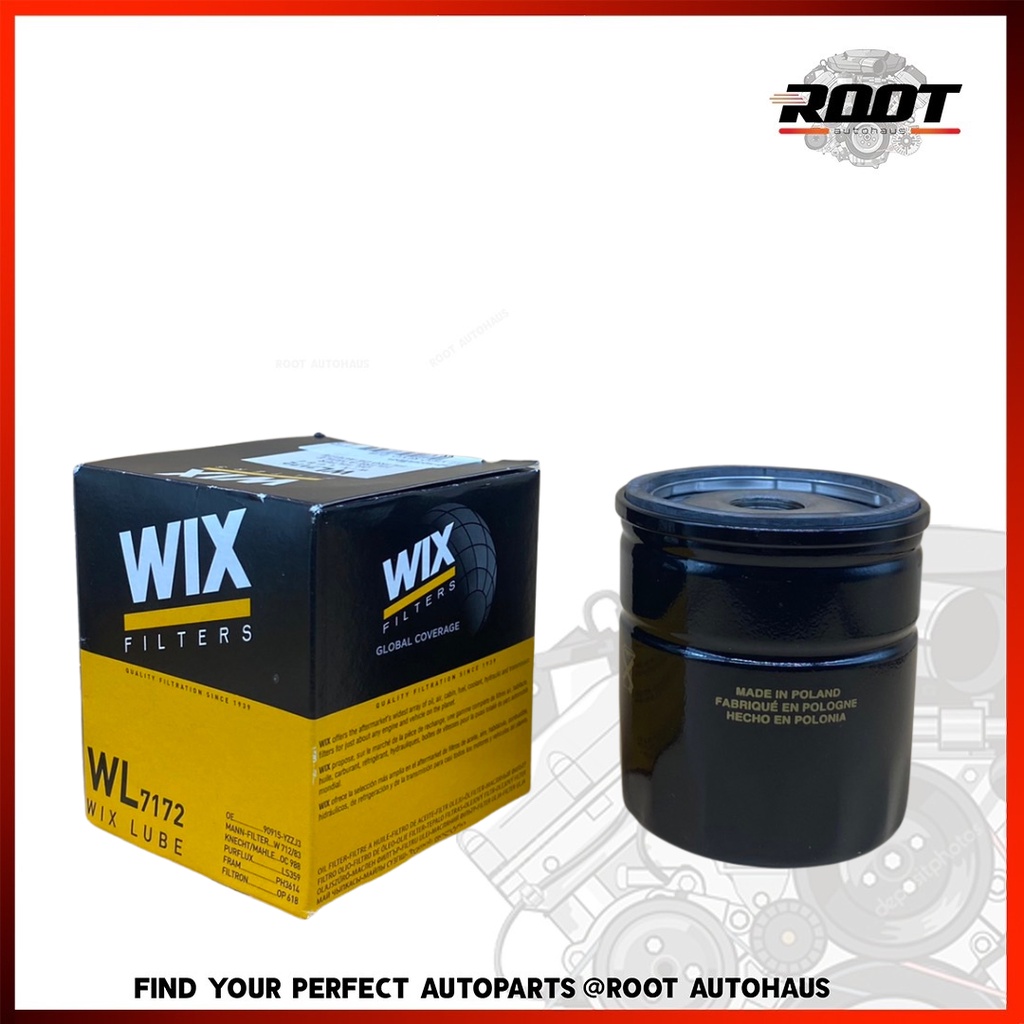 WIX กรองน้ำมันเครื่อง Toyota Vigo,Fortuner,Commuter,Revo แท้ รหัส WL7172