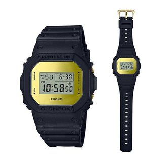 Win Watch shop นาฬิกาCasio Gshock รุ่น DW5600BBMB1DR นาฬิกาผู้ชายสายเรซิ่นสีดำหน้าปัดทองประกัน CMG 1 ปีเต็ม (ส่งฟรี)