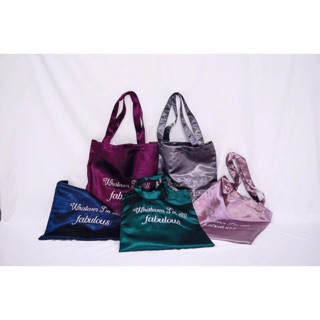 Satin Tote bag กระเป๋าผ้าซาติน