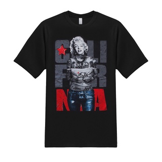 oversize T-shirt เสื้อยืดลําลอง แขนสั้น คอกลม พิมพ์ลายกราฟฟิค Marilyn Monroe In Top California สไตล์ฮิปสเตอร์ ตลก เข้ากั