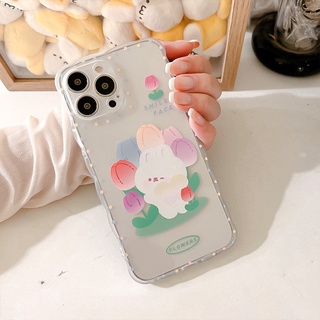 เคสป้องกันโทรศัพท์มือถือ ลายการ์ตูนกระต่าย สําหรับ Apple Iphone 12 14pro xsmax 11 13 678plus Xr