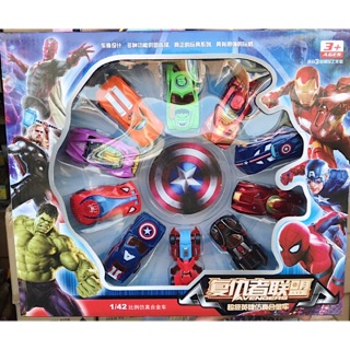 รถเหล็ก Avengers Superhero แพค 10 คัน งานสวนมากจ้า