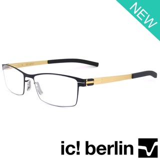 Fashion แว่นตา รุ่น IC BERLIN 009 C-4 สีดำขาทอง Toru N กรอบแว่นตา สำหรับตัดเลนส์ ทรงสปอร์ต วัสดุ สแตนเลสสตีล ขาข้อต่อ