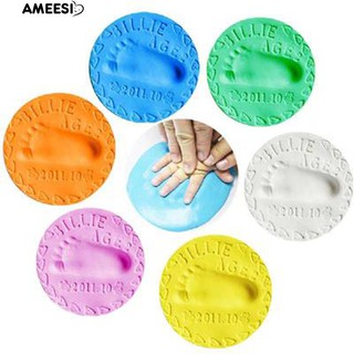 Ameesi Air Drying Clay เด็กทารกรอยเท้าสำนักพิมพ์หล่อบันทึกเติบโต