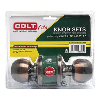 ลูกบิดประตู หัวกลม สีทองแดงรมดำ COLT LITE 3027 AC