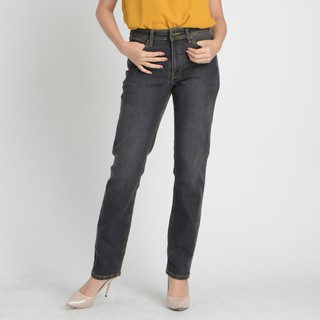 Guy Laroche The Perfect Waisted Jeans Denim Straight leg กางเกงกีลาโรช กางเกงยีนส์ขายาว สีดำ (GL1FBL)