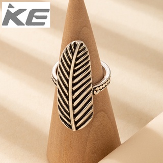 Jewelry Creative Design Leaf Feather Ring Simple Vintage Single Ring for girls for women low p