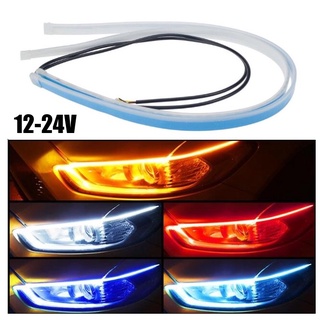 แถบไฟเลี้ยว LED DRL 12-24V 30 45 60 ซม. กันน้ํา 12v สําหรับรถยนต์ 2 ชิ้น