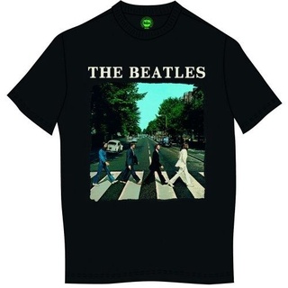 เสื้อยืดครอปเสื้อยืด พิมพ์ลายโลโก้ The Beatles Abbey Road สีดํา สําหรับผู้ชายS-5XL