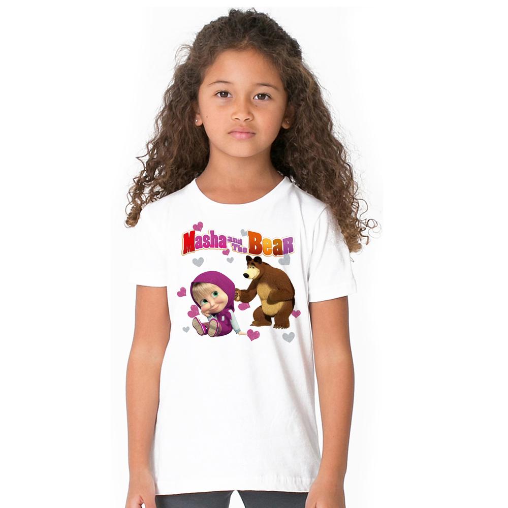 เสื้อยืดแขนสั้น masha and the bear สําหรับเด็ก