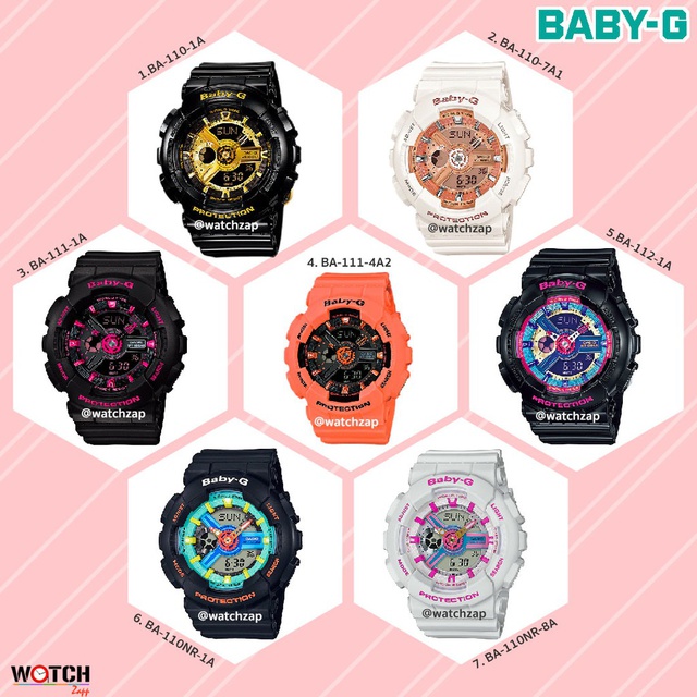 นาฬิกาข้อมือ Casio Baby-G BA-110 BA-111 BA-112  BA-110NR BA-110BC BA-110-1A BA-112-1A BA-111-4A2 BA-