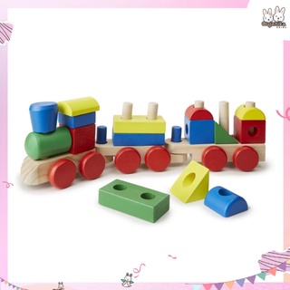 ชุดรถไฟตัวต่อไม้ชิ้นใหญ่สำหรับเล่นพัฒนากล้ามเนื้อมัดต่างๆแบรนด์ Melissa &amp; Doug รุ่น Stacking Train