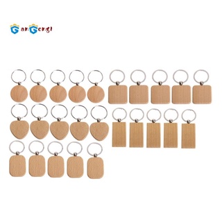 25Pieces Blank Wooden Key Chain Diy Wood Keychain Rings Key Tags Jewelry Findings Craft