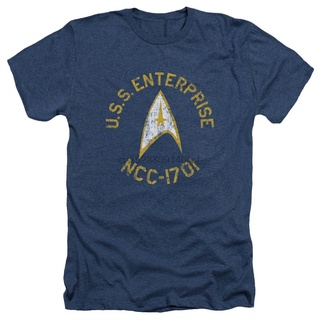 【Sportwear】เสื้อยืดผ้าฝ้าย 100% พิมพ์ลาย Star Treck The Sci-Fi TV Series Retro U.S.S Enterprise สําหรับผู้ใหญ่ LHZYสามาร