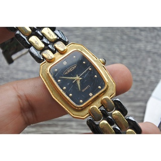 นาฬิกา Vintage มือสองญี่ปุ่น AUREOLE ระบบ Quartz เดินปกติ สายสแตนเลส  ใช้งานได้ปกติ หน้าปัด 30mm