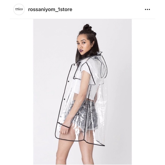 เสื้อกันฝนแฟชั่นPVC#แบบใส3สี (ดำ/เหลือง/ชมพู)