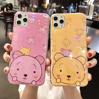 แฟชั่น การ์ตูน น่ารัก หมี เคส Samsung Galaxy s21fe s22 plus ultra s20FE note8 note9 note10 plus note10 lite A71 5G 51 A21S note20 ultra  soft case tpu เคส