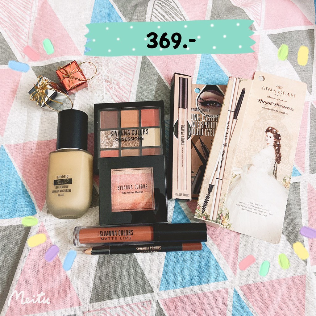 SU101 เซท 7 ชิ้น Sivanna+Gina coral set เซตแต่งหน้าโทนแดงตุ่นๆ