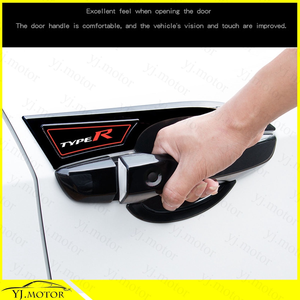 ฝาครอบมือจับประตูรถยนต์ สีดํามันวาว สําหรับ Honda Civic FC Sedan 2016-2021 Door Handle Bowl Cover Type R Style - รูปที่ 3