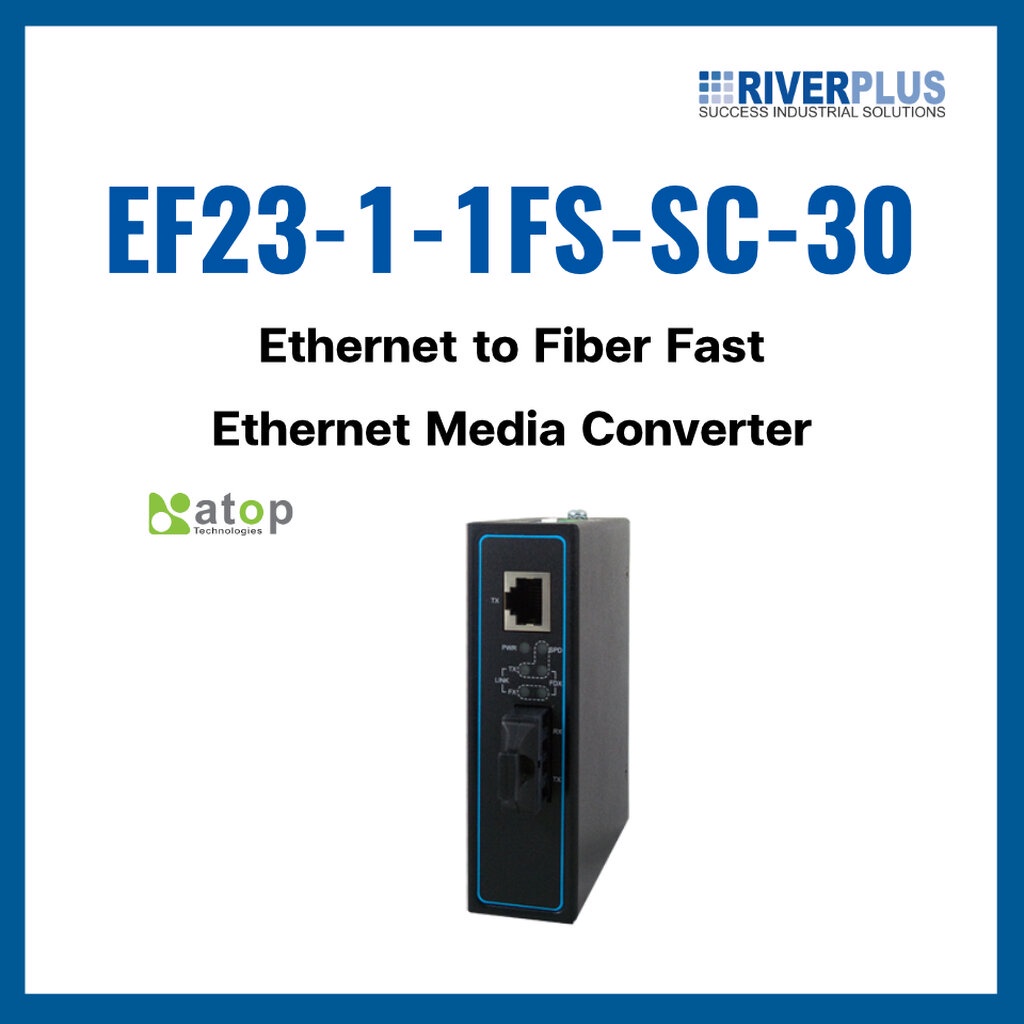 Atop EF23-1-1Fs-SC-30 Ethernet to Fiber Fast Ethernet Media Converter