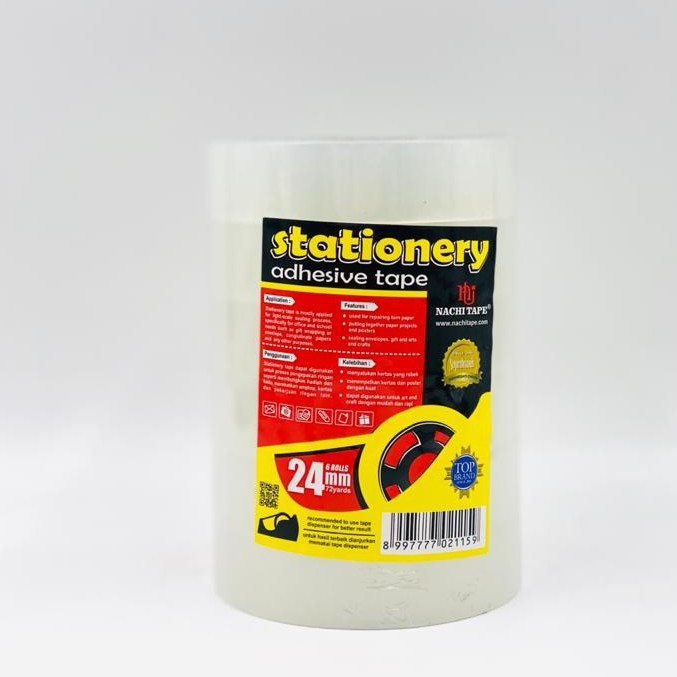 (GET 1 ชิ้น) NACHI 24 mm STATIONERY TAPE / NACHI 24 mm 1" นิ้ว x 72 หลา เทปฉนวน