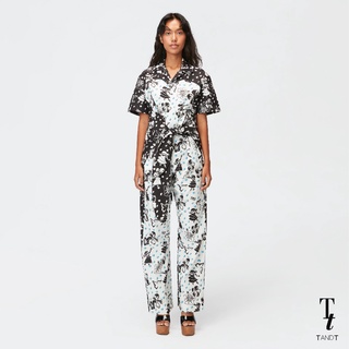 TandT - Tahitian Dance Printed High Rise Wide Leg Wrap Pants กางเกงเลย์ เอวสูง ผูกเอว พิมพ์ลาย ตาฮิเตียนแด๊นซ์