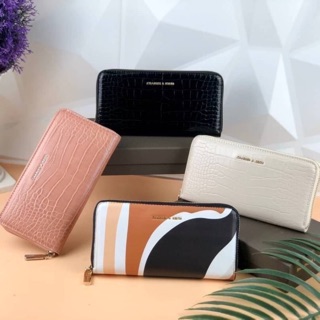 กระเป๋าสตางค์ CHARLES &amp; KEITH  CROC-EFFECT MINI LONG WALLET