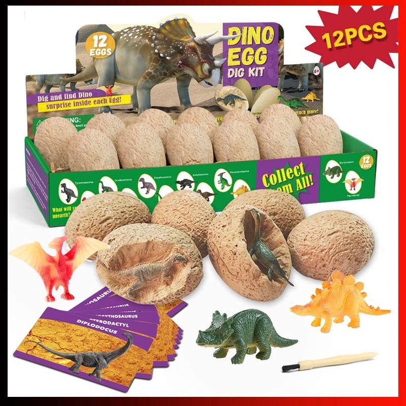 【Ready Stock】 Dino Egg Dig Kit Dinosaur Eggs Dig Kits 12 Dinosaur ...