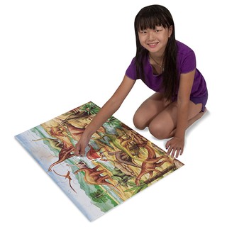 Melissa &amp; Doug รุ่น 421 Dinosaur Floor Puzzle - 48 Pcs พัซเซิลแบบจัมโบ้ 48 ชิ้น รูปไดโนเสาร์ ส่งเสริมพัฒนาการด้านการคิด