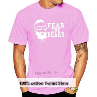 เสื้อยืดคอกลมcrew neckเสื้อยืด พิมพ์ลายนักบาสเก็ตบอล Fear The Beard แฟชั่นสําหรับเด็กS-4XL